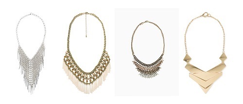 Collares babero de fiesta de Zara online