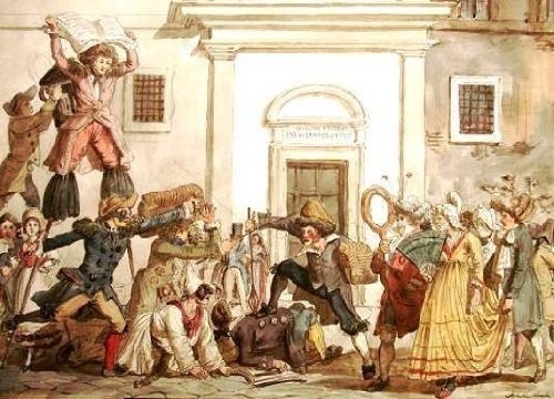 Ilustración antigua del Carnaval Romano