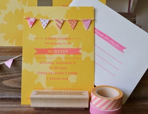 Invitaciones para Baby Shower hechas a mano