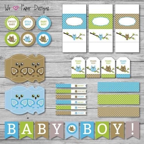 Material de decoración para imprimir para Baby Shower