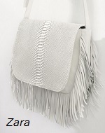 Bolso bandolera con flecos de Zara Bolso blanco con flecos de Zara Online